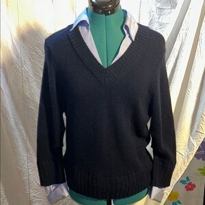 Brochu Walker Deep Blue V-Neck “ The Looker” Sweater size small